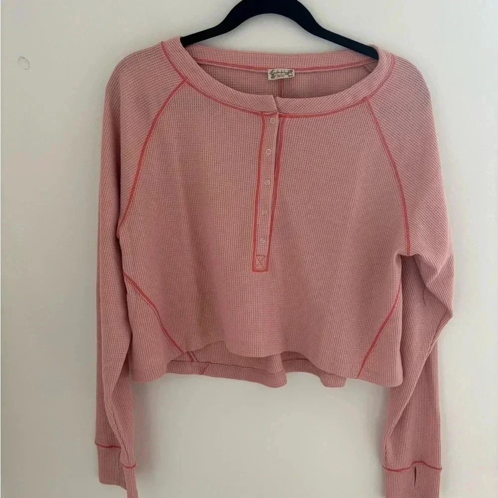 Free People Early  Night Sweater in Pink NWT - Picture 2 of 6